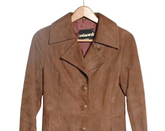 Vintage 1970's Leathercraft Brown Suede Coat | Size 8 - www.brickvintage.com