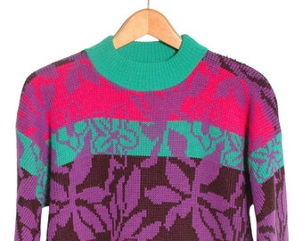 Vintage 1980's Floral Jumper | Size 14 - www.brickvintage.com