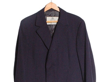 Vintage jaren 1960 Aquascutum middernacht blauwe overjas | Maat M - www.brickvintage.com