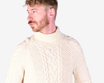 Vintage Aran Turtleneck Jumper | Size S - www.brickvintage.com