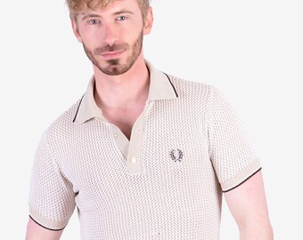 Maroon Fred Perry Waffle Knit Polo 