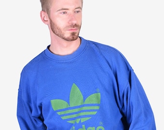 Vintage Adidas Blue Trefoil Sweatshirt | Size XL - www.brickvintage.com