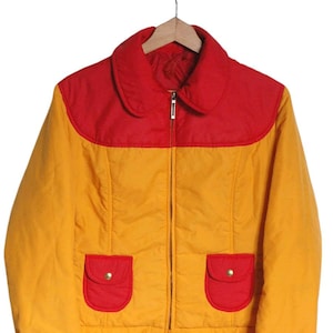 Vintage 1970&#39;s Orange & Red Ski Jacket | Size 8 - www.brickvintage.com
