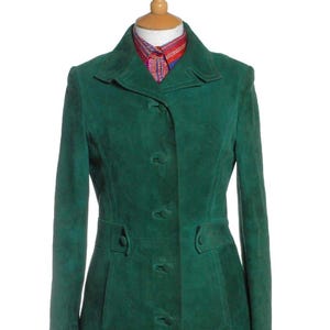 Green suede hotsell coat womens