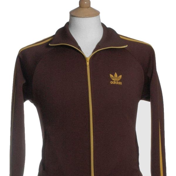 Vintage 1970's Adidas Brown Track Jacket S - www.brickvintage.com