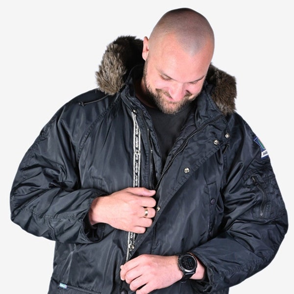 vintage Kickers Parka noire | Taille L - www.brickvintage.com