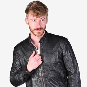 Vintage Retro Leather Bomber Jacket | Size M - www.brickvintage.com