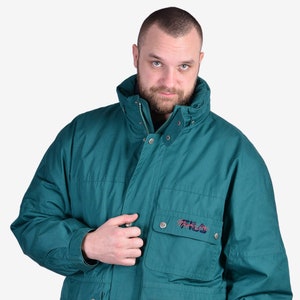 Jahrgang Fila Magic Line grüner Mantel | Größe XXXL - www.brickvintage.com