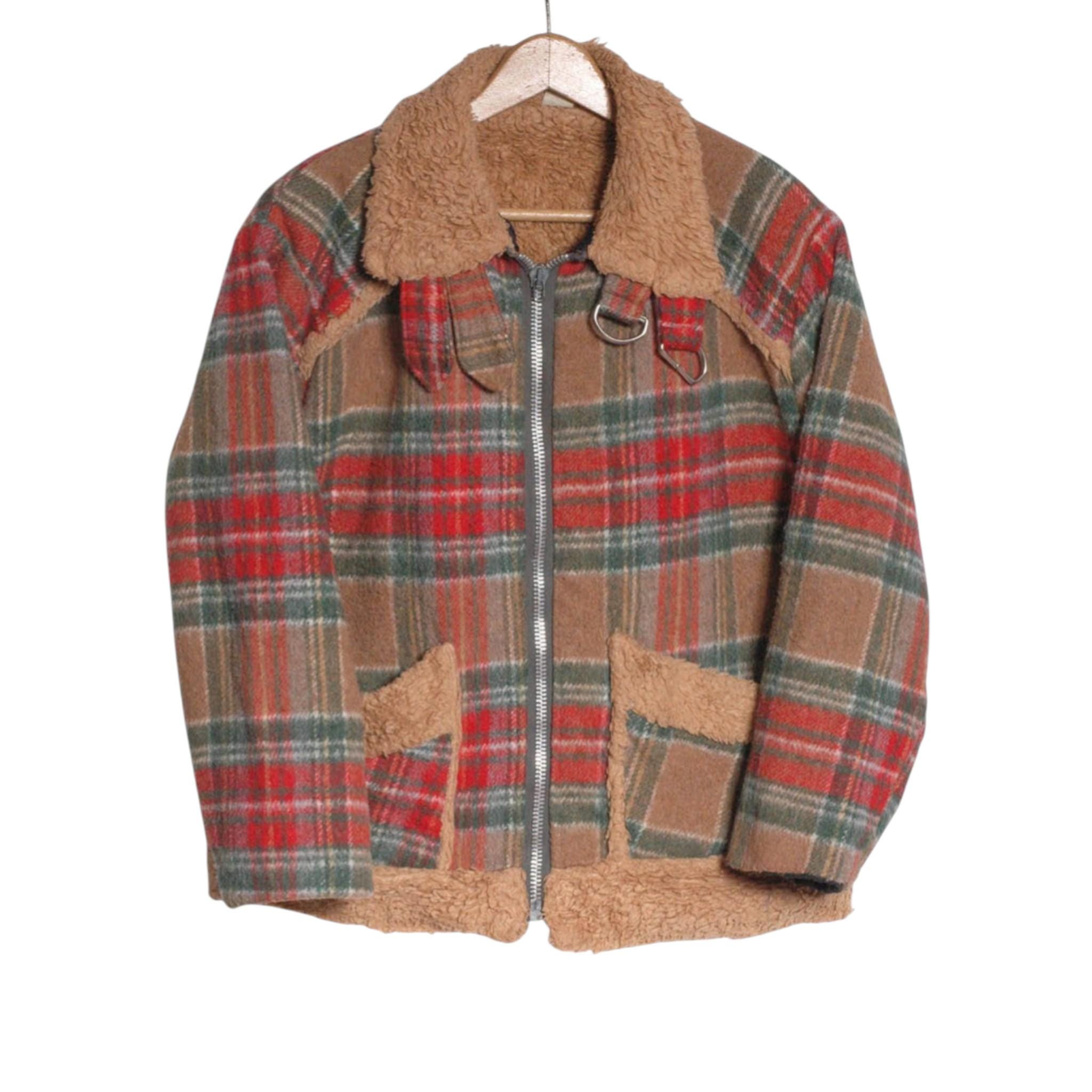 Veste De Chasse Vintage Melton En Laine Orange Taille XL - Années 80, Style Overcoat à Fermeture éclair