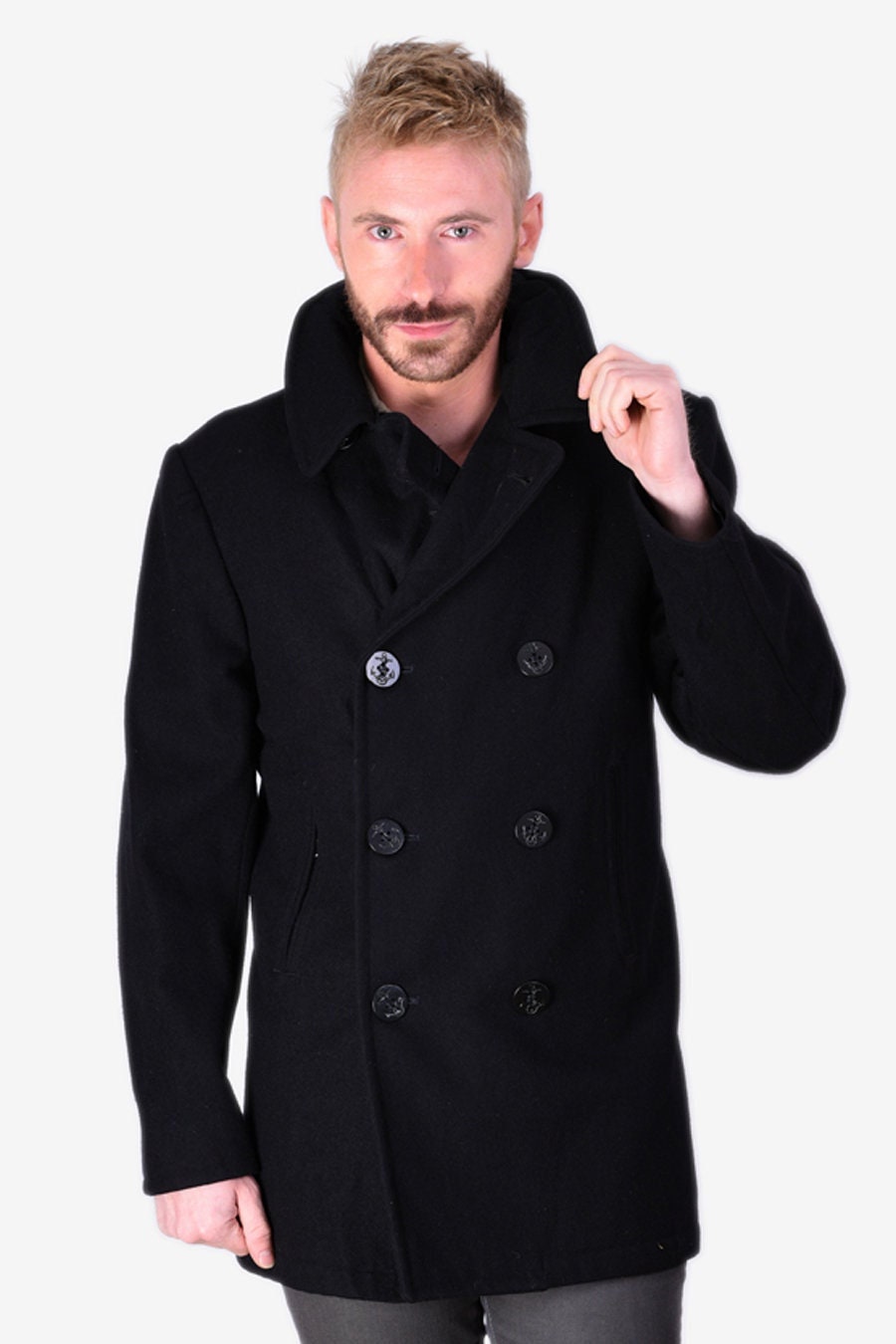 100 wool pea coat mens