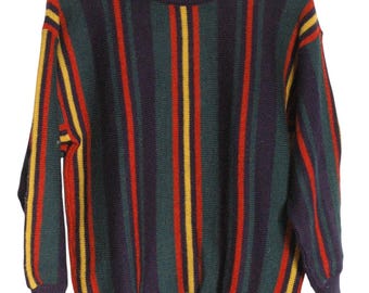 Maglione vintage anni '80 a righe in lana / Taglia S - www.brickvintage.com