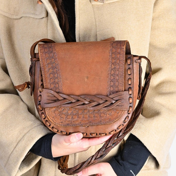 Tooled Leather Handbag Etsy