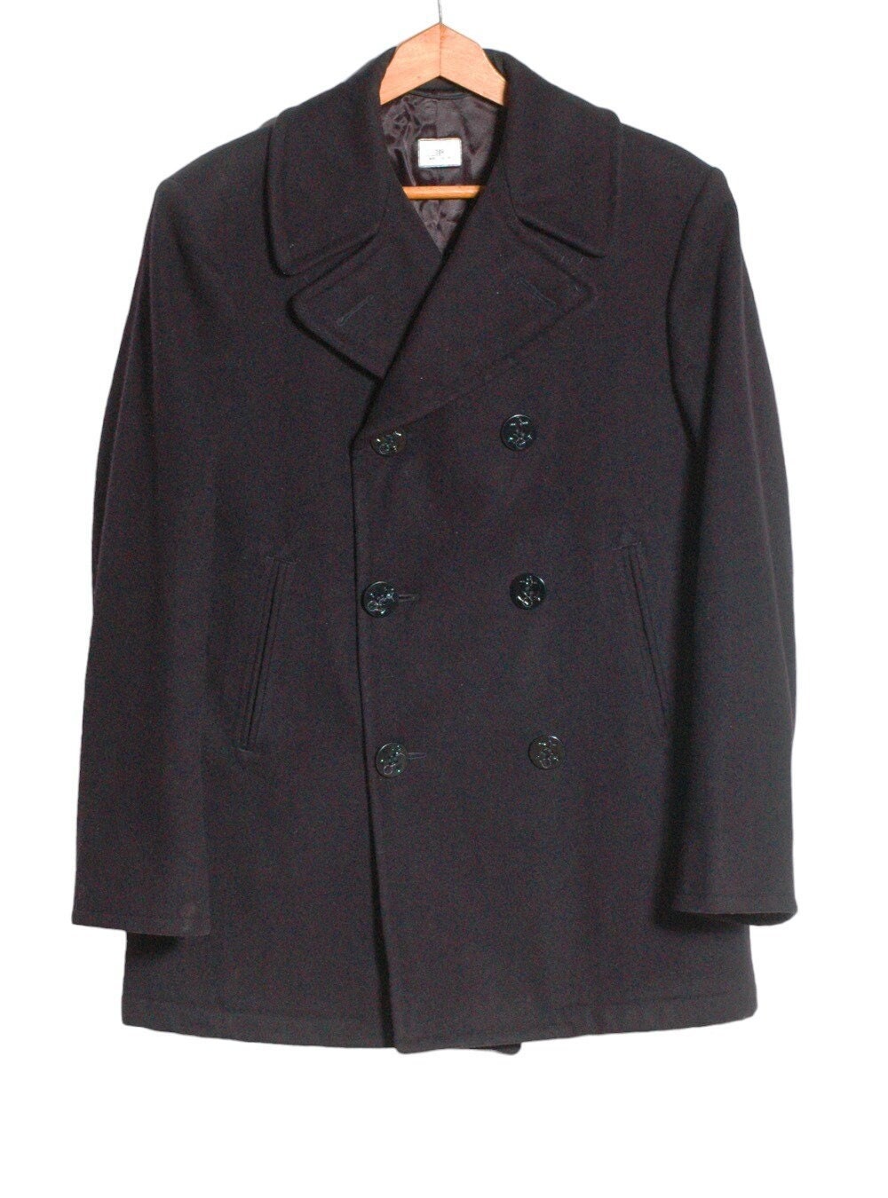 Vintage Whaling Mfg Co Midnight Blue Pea Coat | Size S - www.brickvintage.com