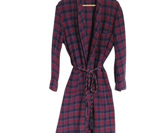 Vintage 1960's Lloyd Tartan Dressing Gown House Robe | Size M - www.brickvintage.com