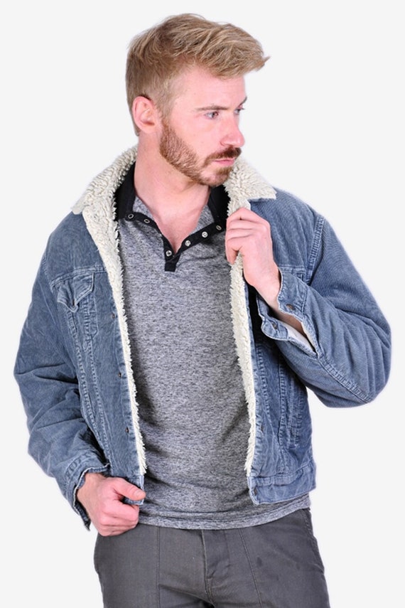 Vintage Levi's Corduroy Grey Sherpa Jacket | Size… - image 1