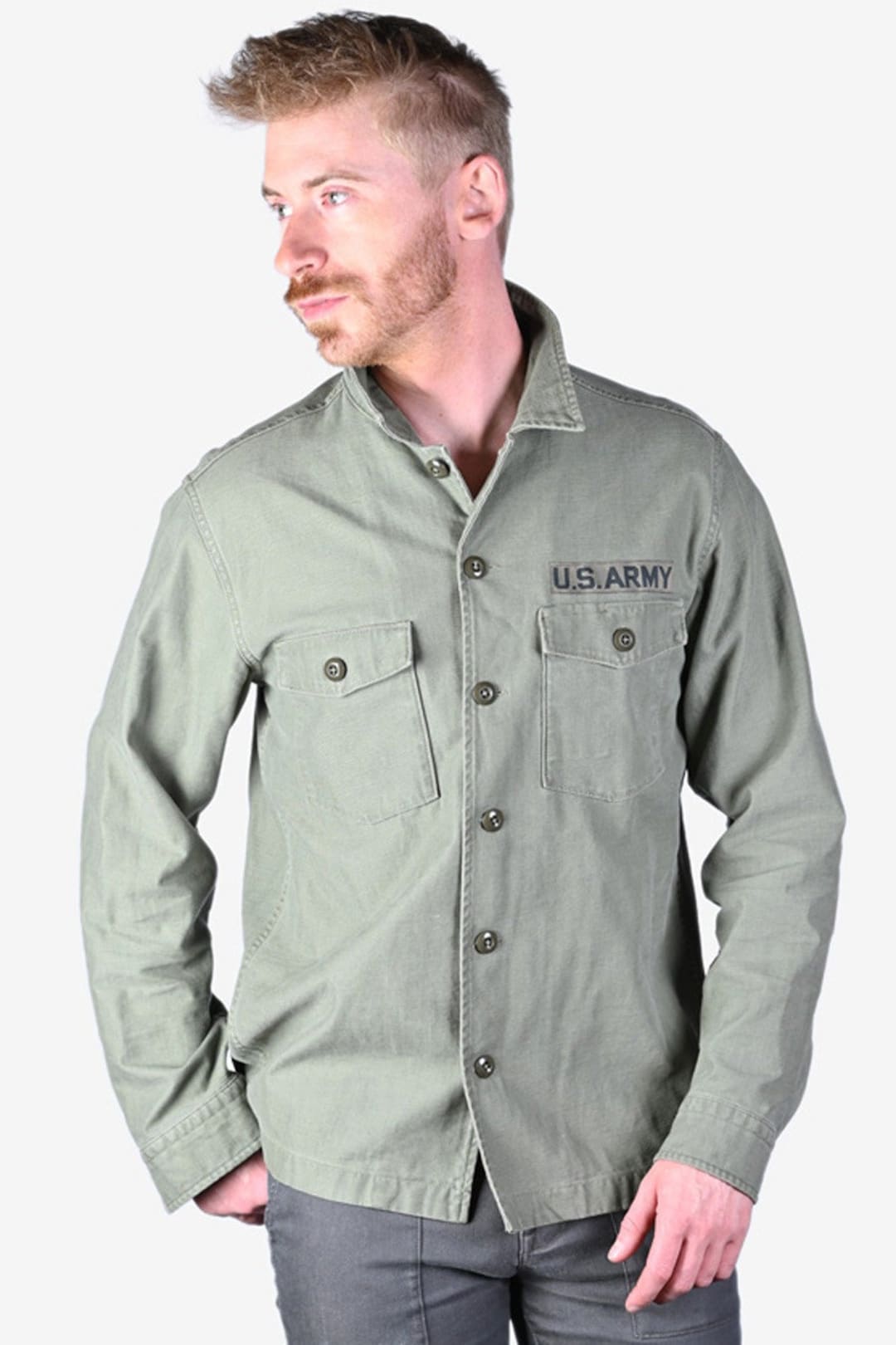 Vintage US Army Green Military Shirt Size M Etsy UK