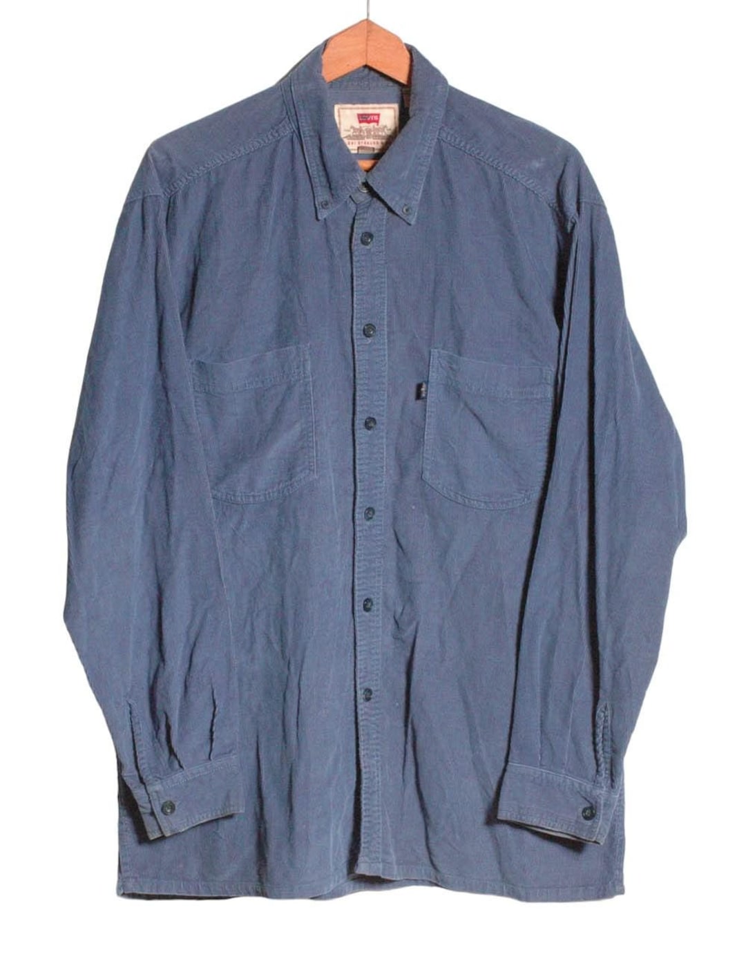 Vintage 1970's Levi's Blue Corduroy Shirt | Size L - Www