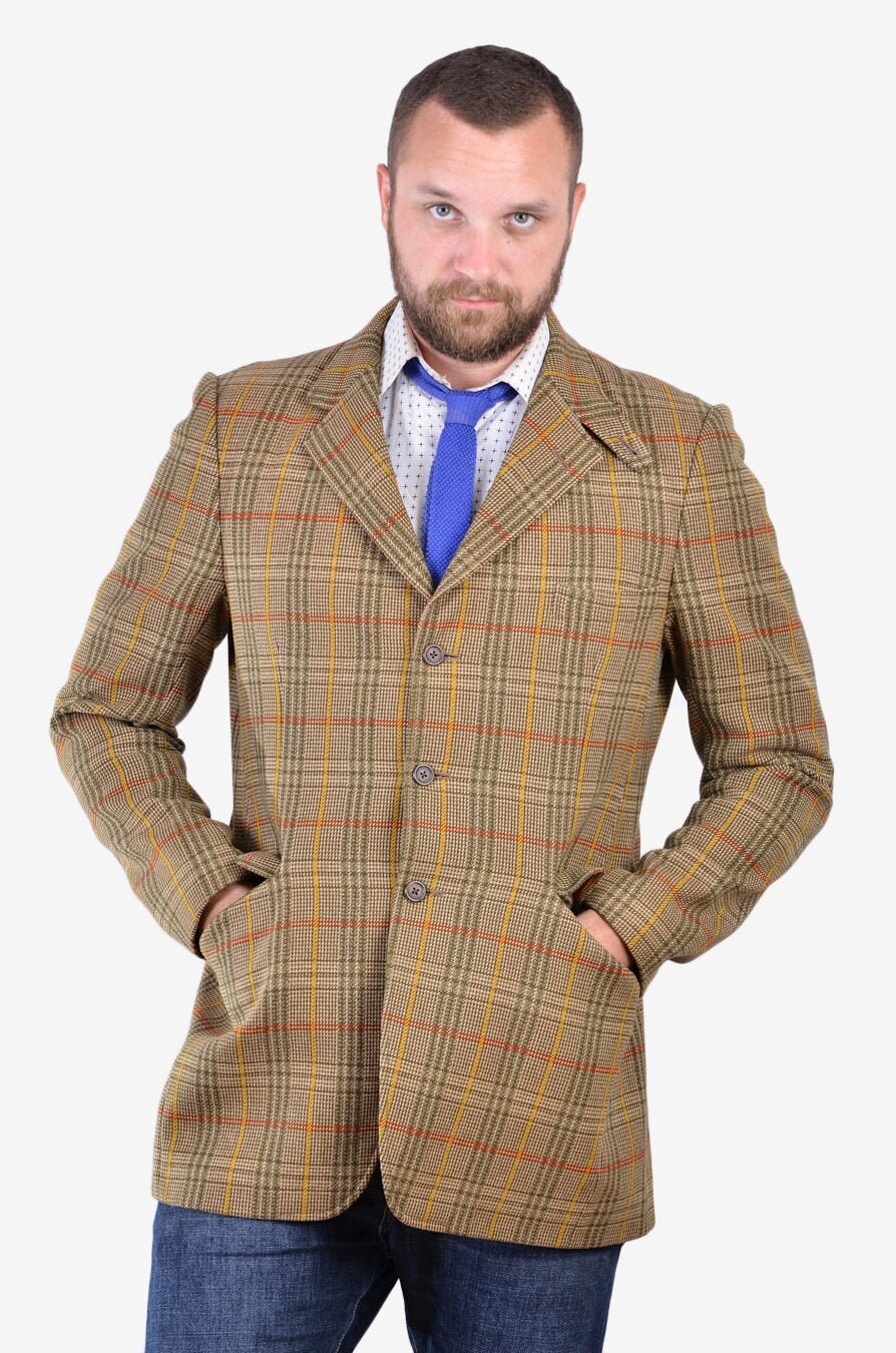 Image of Vintage 1960's Bladen Check Tweed Jacket 40 M - Www.brickvintage.com