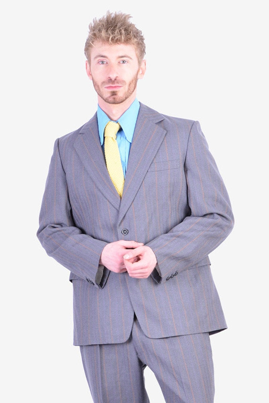 Image of Vintage 1960's M. Berman Grey Pinstripe Suit | Size 38 S - Www.brickvintage.com