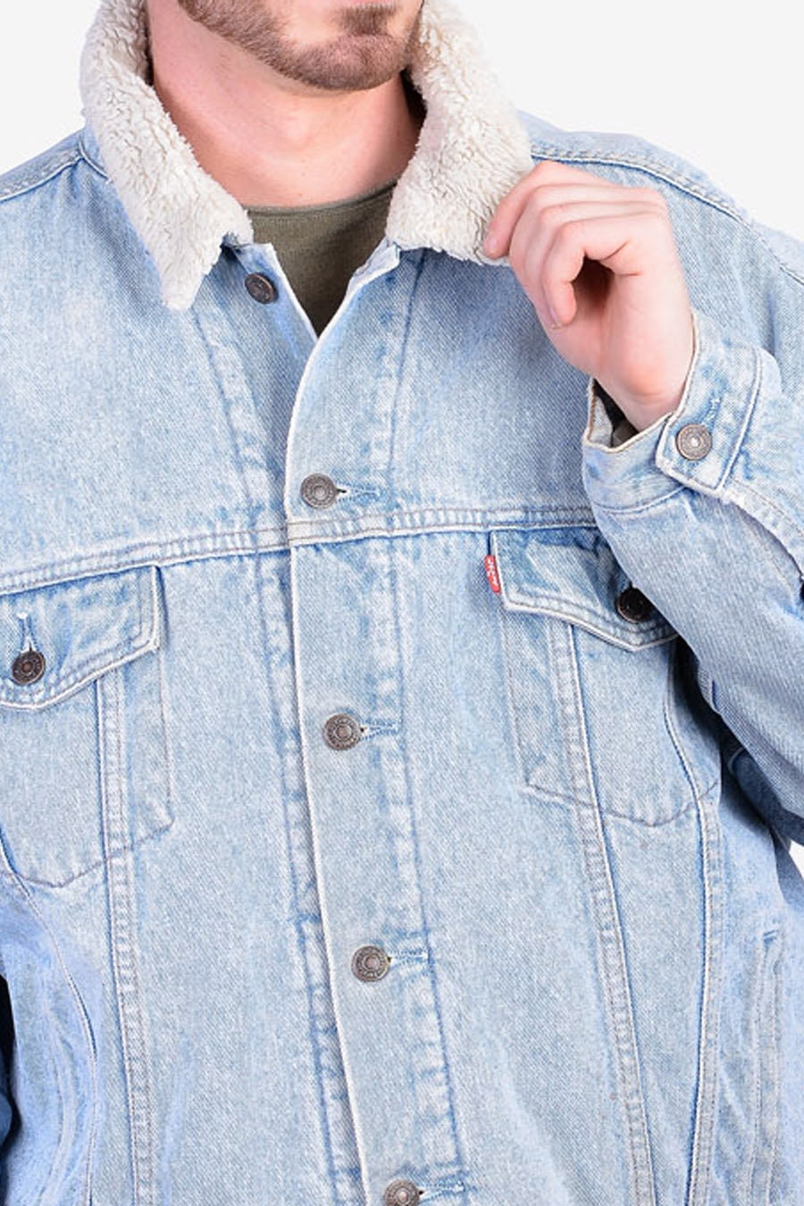 Vintage 1980's Levi's 70608 Denim Sherpa Jacket | Size XXL