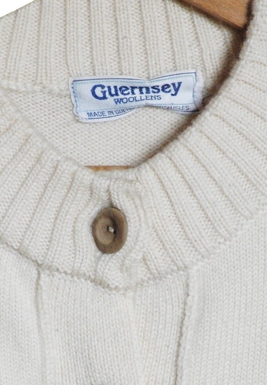 Vintage Guernsey Woollens Cream Cardigan | Size 12- Www 
