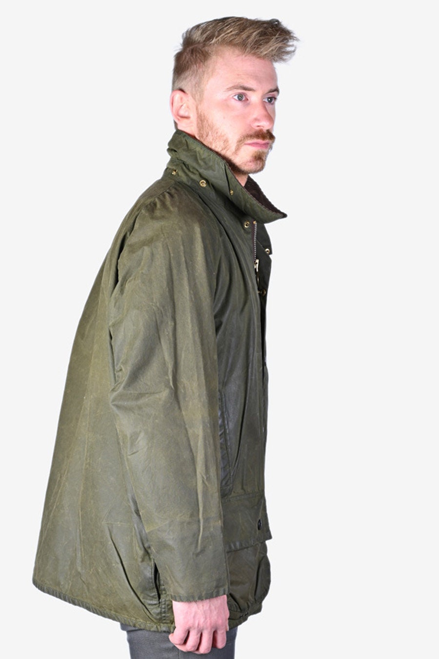 Vintage Barbour Beaufort Green Wax Jacket Size C44/122cm L - Etsy