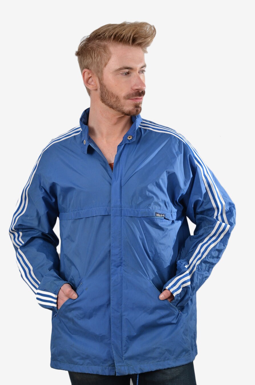 Image of Vintage 1970's Adidas Blue Windcheater Jacket L - Www.brickvintage.com