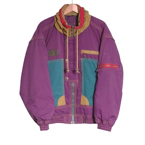 Veste De Ski Vintage RODEO C&A Années 80 90 M Jazzy Néon