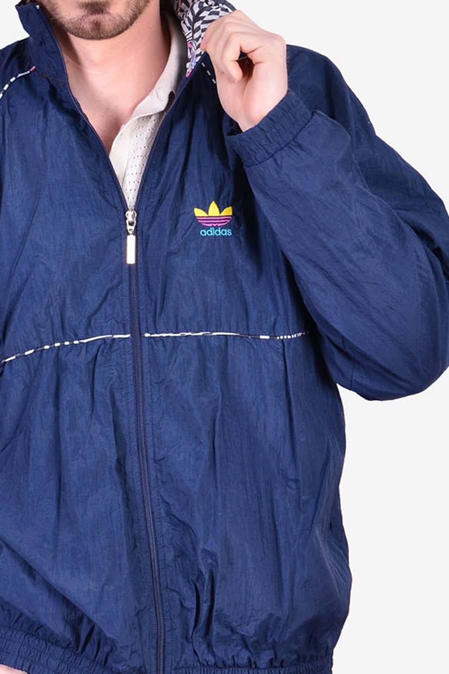 Pescador tierra principal Dime Vintage Adidas Navy Blue Shell Suit Jacket Size L - Etsy