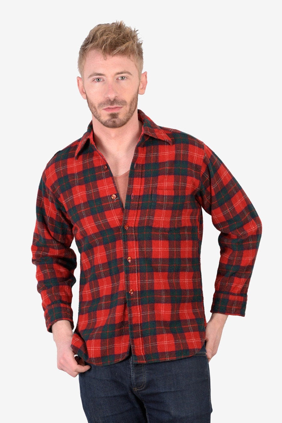 Image of Vintage 1960's Pendleton Plaid Wool Shirt | Size S - Www.brickvintage.com