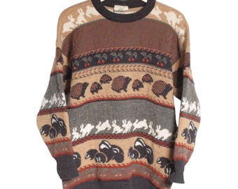 Jersey vintage de los años 80 con estampado de fauna silvestre / Talla 16 - www.brickvintage.com