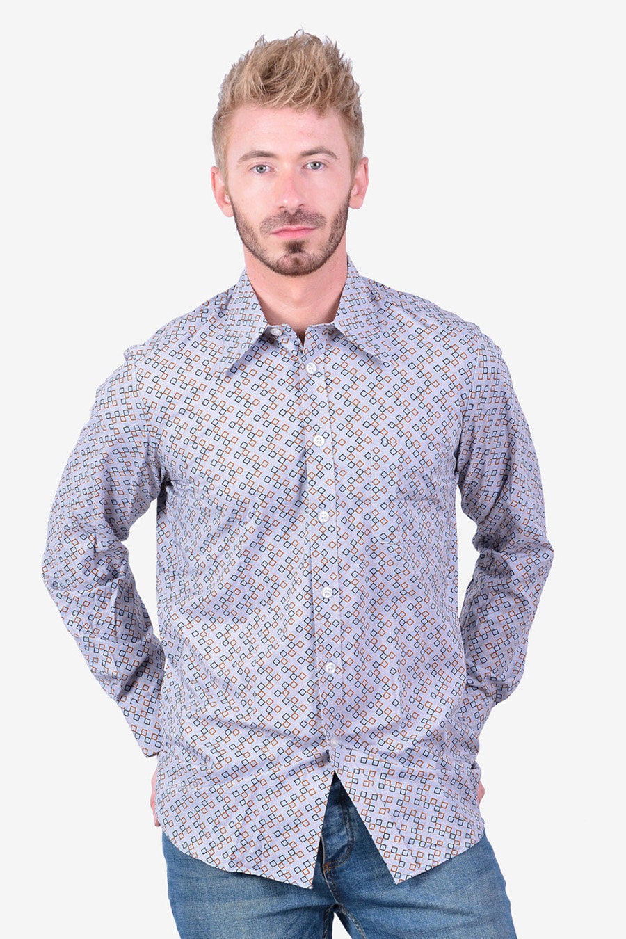 Image of Never Worn 1970's Kauf Pattern Shirt S - Www.brickvintage.com