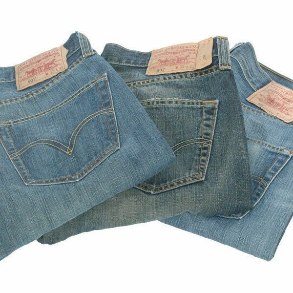 Levi 501 Faded Blue Jeans Denim Grade A Vintage W30 W31 W32 W33 W34 W36 - www.brickvintage.com