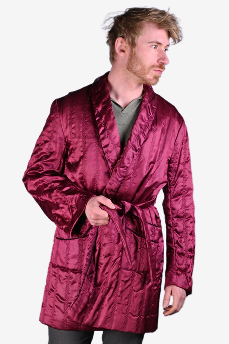 Mens pink dressing gown cheap