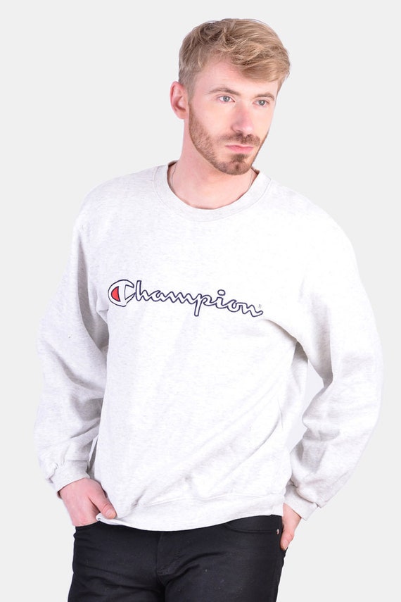 Vintage Champion Light Grey Sweatshirt | Size M -