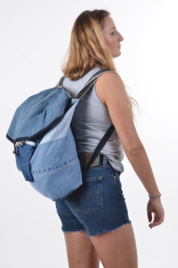 Vintage Upcycled Levi's Patchwork Denim Rucksack -