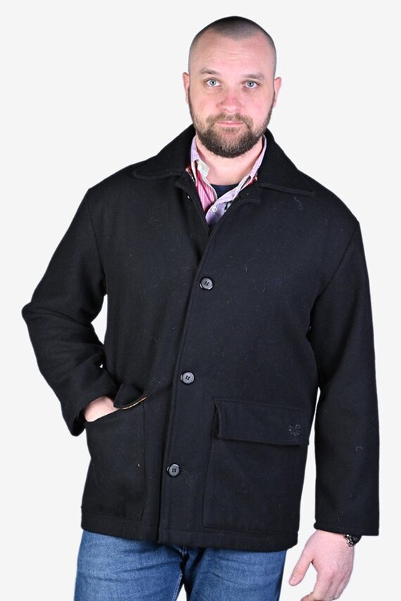Vintage Black Donkey Jacket Size L Www.brickvintage.com - Etsy