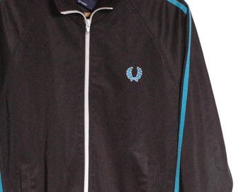 70▢FRED PERRY TRACK JACKET UT1217-17 Vintage Fred Perry US 8 UK 12 Tracksuit Jacket Zip Front