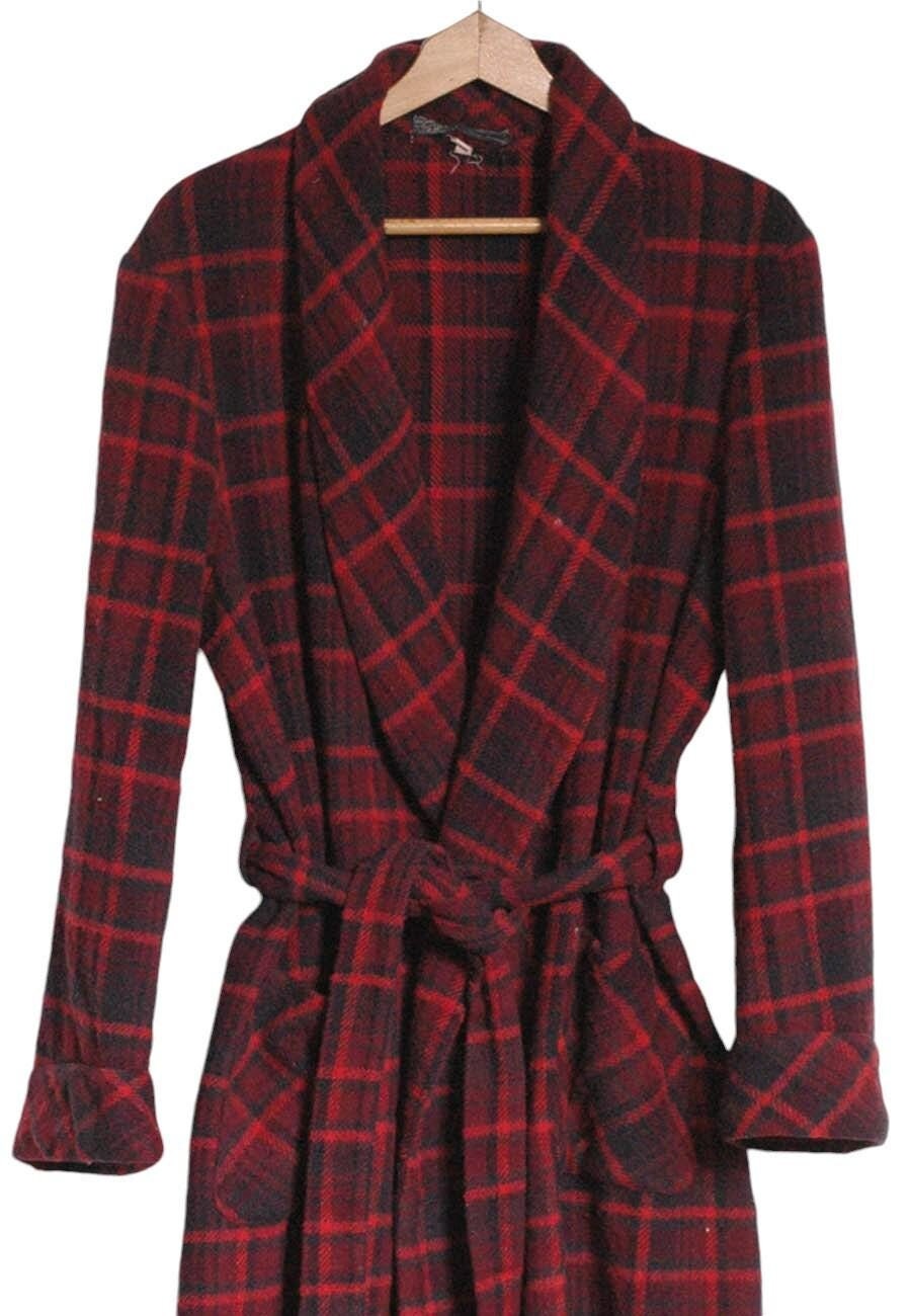 Vestaglia da camera vintage anni '60 in tartan taglia M www