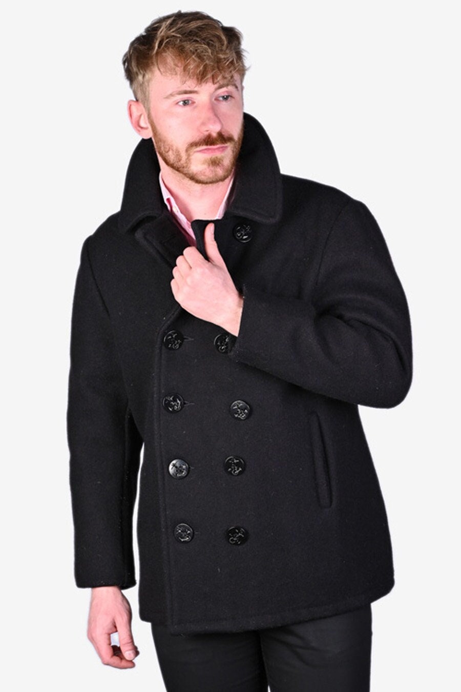 Schott NYC 740 The Original Navy Pea Coat Men's Size 34