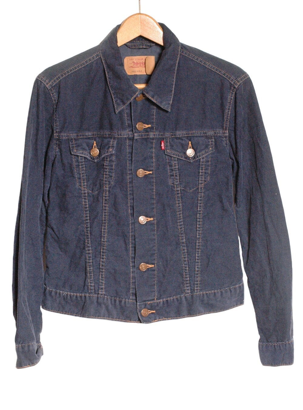 Vintage Levi s Navy Blue Corduroy Jacket Size 10 www.brickvintage
