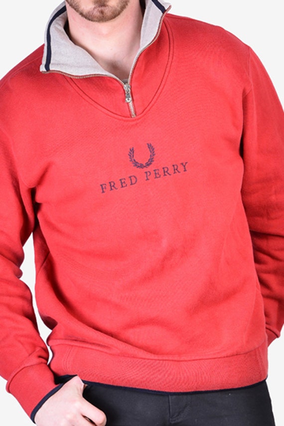 Fred perry red sweatshirt hot sale