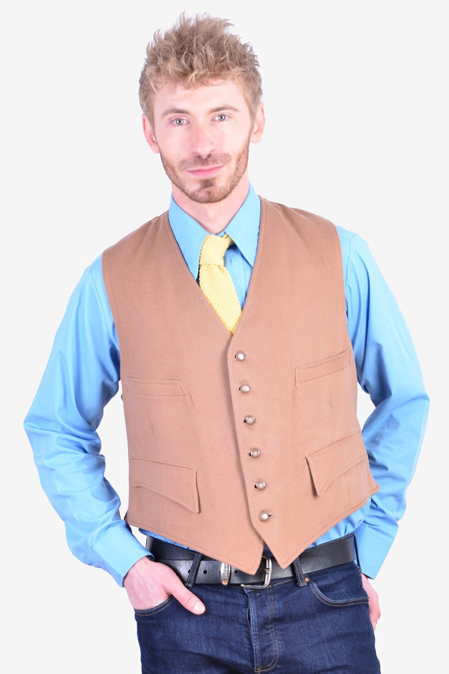 Image of Vintage 1960's Bespoke Wool Waistcoat | Size 42 L - Www.brickvintage.com