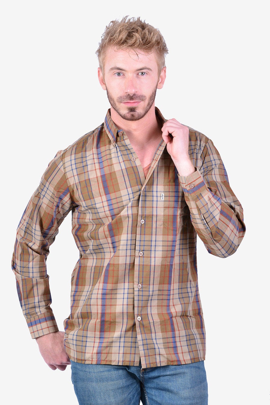 Image of Never Worn Levi's White Tab Plaid Shirt M - Www.brickvintage.com