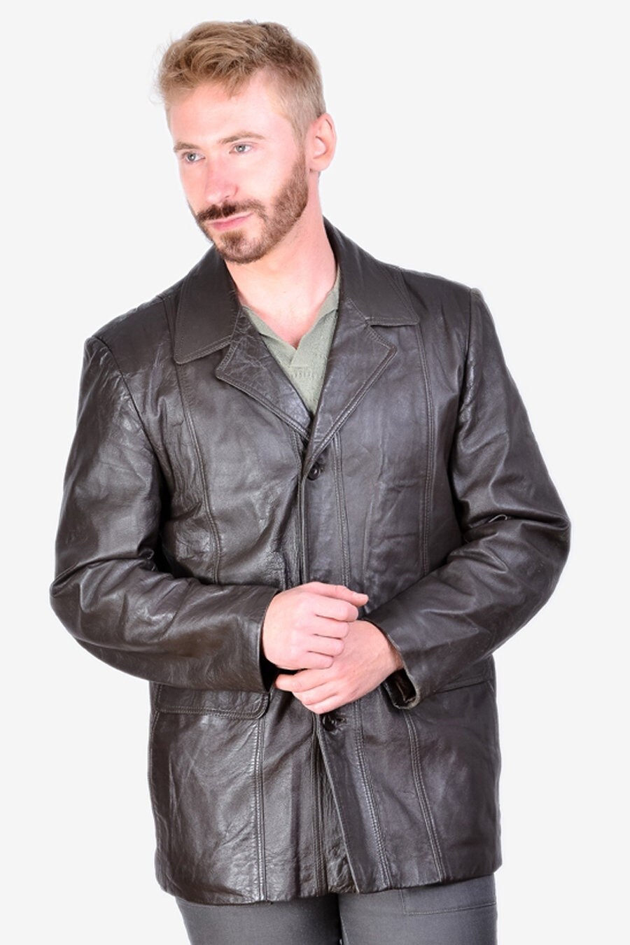 Vintage 1970's St Michael Leather Safari Jacket | Size L - Www