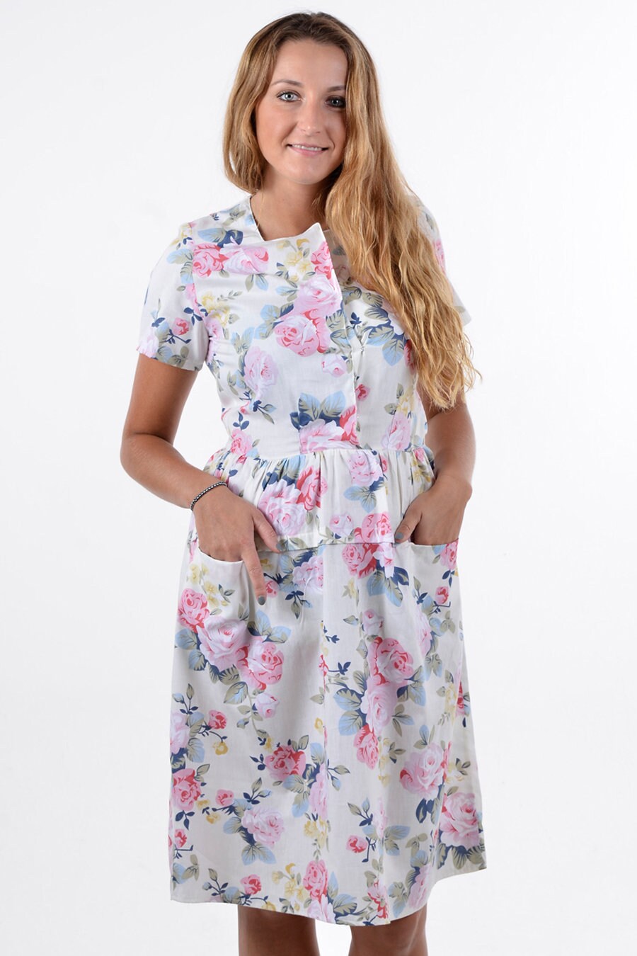 Image of Handmade 's Style Floral Day Dress  - Www.brickvintage.com