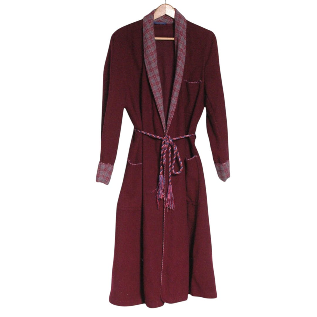Vintage 1950's Burgundy Dressing Gown House Robe | Size L - Www ...