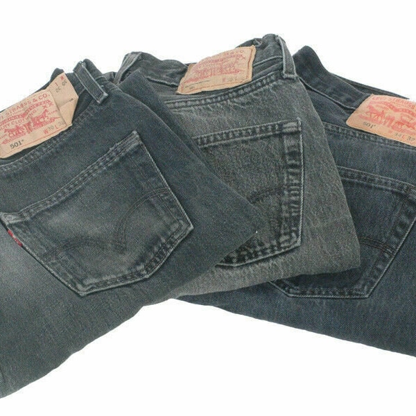 Levi 501 Faded Black Jeans Denim Grado A Vintage - www.brickvintage.com