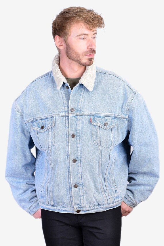 Vintage 1980's Levi's 70608 Denim Sherpa Jacket | Siz… - Gem