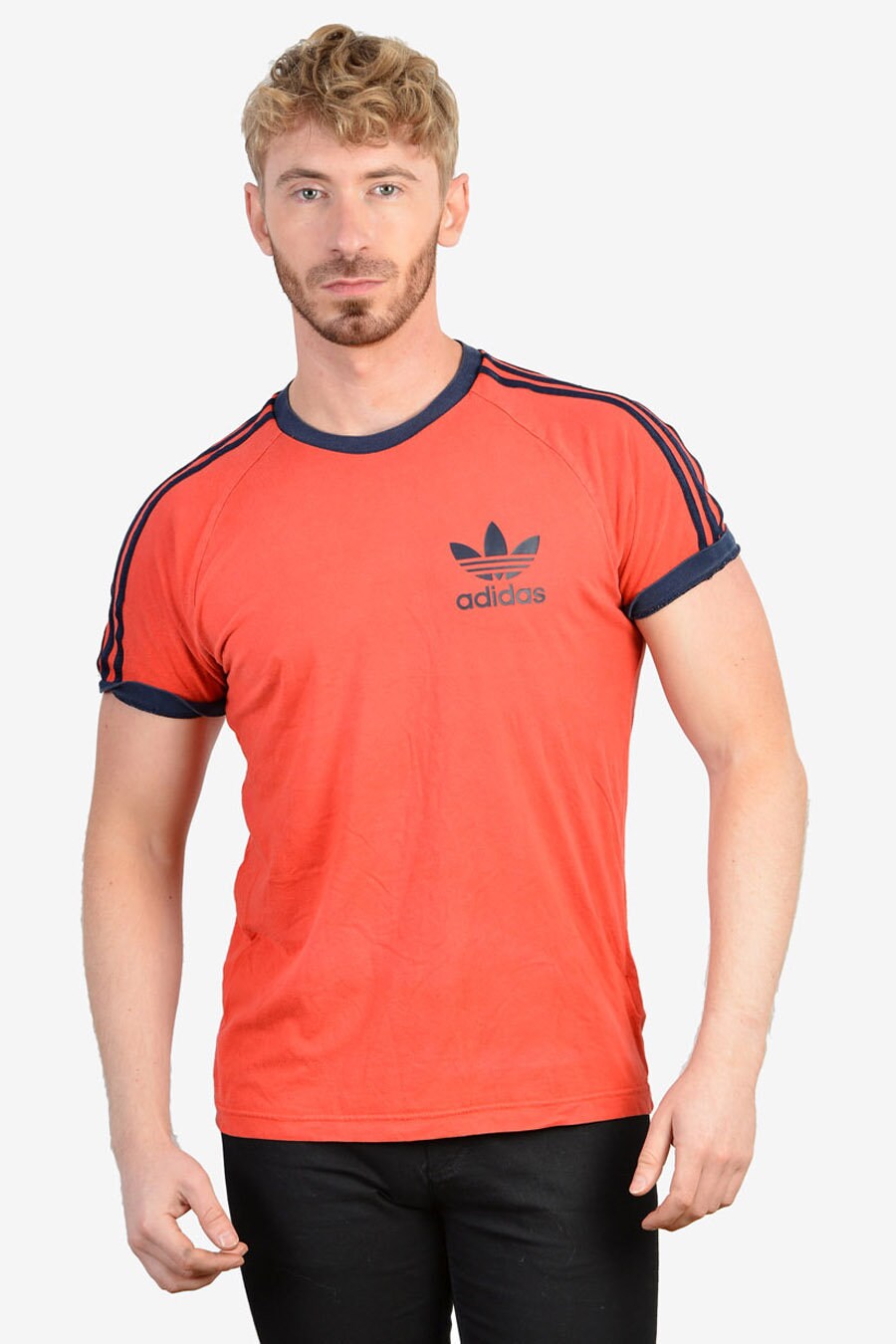Image of Retro Adidas Red Ringer T Shirt | Size S - Www.brickvintage.com